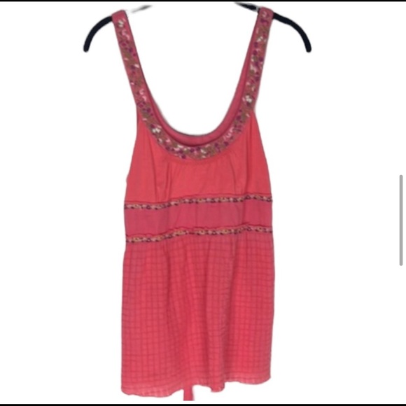 Good condition free people pink Sleeveless tunic tank size 8 bowtie in back - Picture 5 of 8